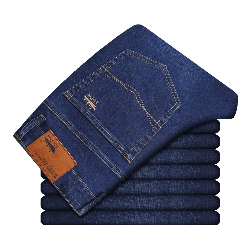 金盾(KIN DON)男装2021秋冬新款男士牛仔裤男弹力直筒宽松舒适透气中腰牛仔裤 男士休闲裤男长裤子-