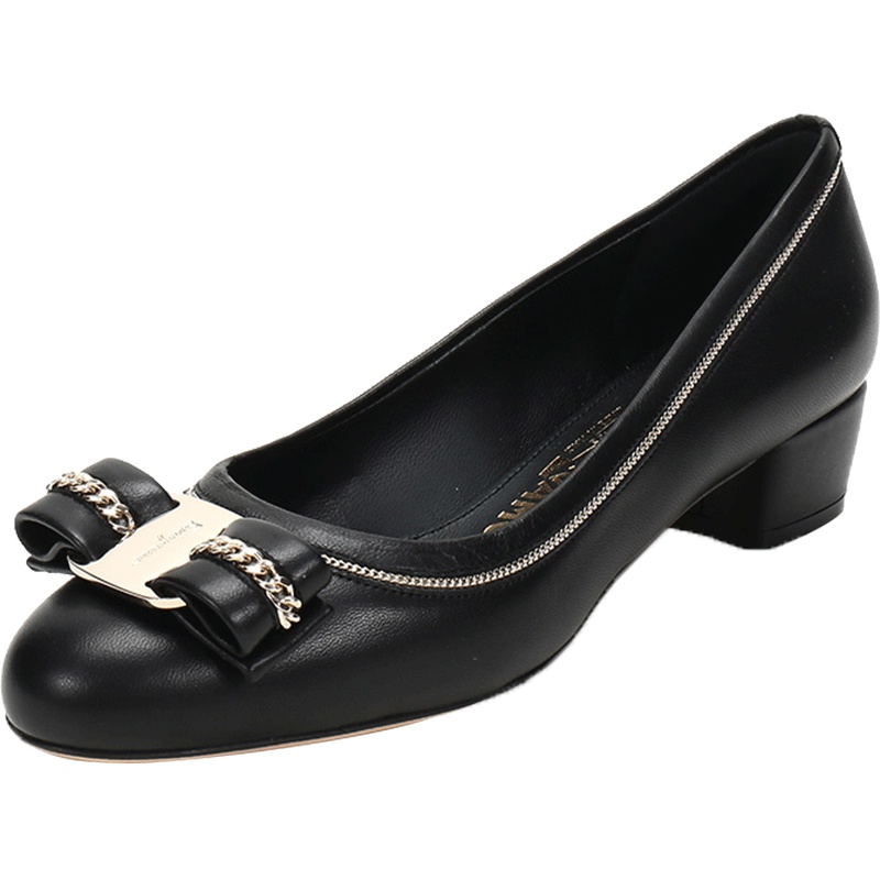 Salvatore Ferragamo 菲拉格慕 女士羊皮蝴蝶结高跟鞋 0715321