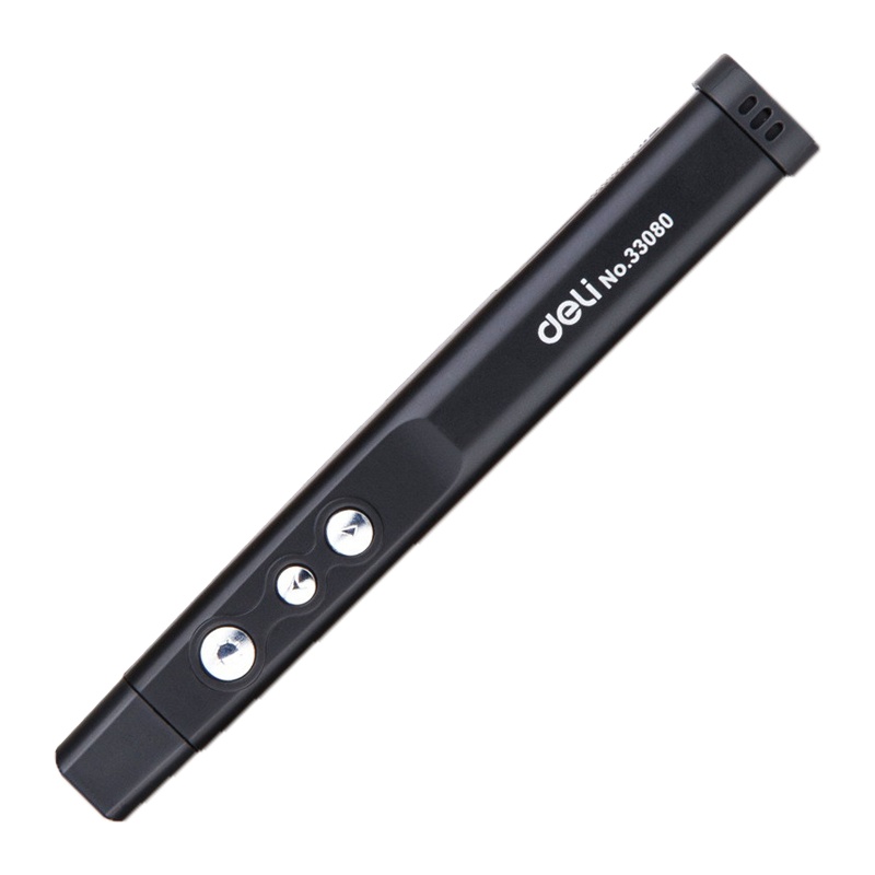 得力(deli)33080一体式可翻页激光笔PPT教学遥控电子教鞭投影仪翻页笔激光笔迷你激光手电遥控笔 授课笔换页笔