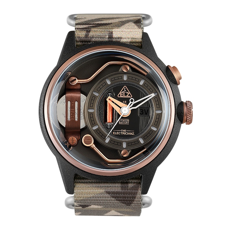 ELZ风靡ins手表 瑞表电工中性夜光NFC小众大表盘石英男士手表A1C/02-ELZ003