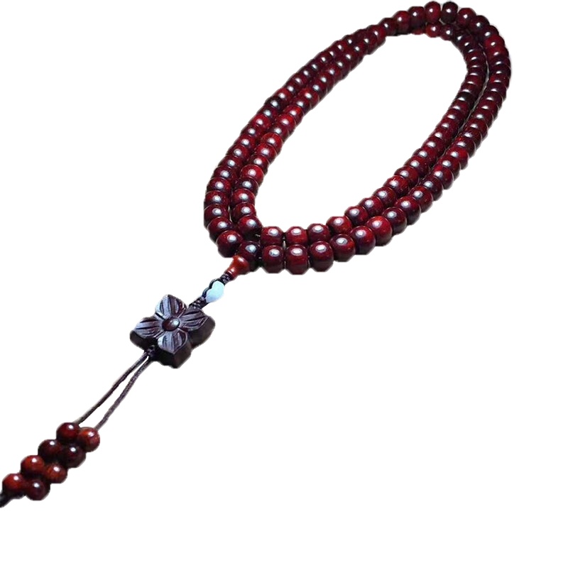 梵心阁(fanxing)印度小叶紫檀手串8mm108颗 佛珠手链金星鸡血红紫檀木文玩木质鼠年礼品手持念珠男女士款