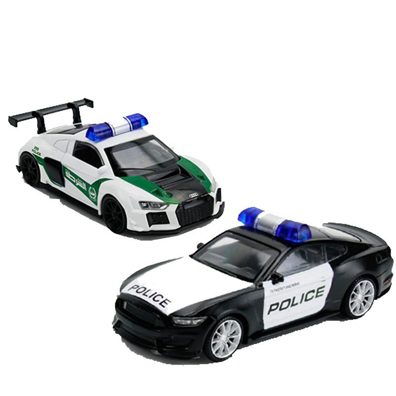彩珀合金模型车67256警车套装滑行版