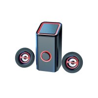 赛达D-239蓝牙音箱桌面迷你无线低音炮电脑音响家用2.1声道台式笔记本通用USB供电 蓝牙版黑红色