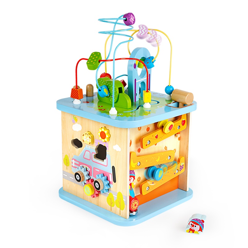 Hape&金宝贝 艺智游戏盒1-6岁多功能五合一百宝箱绕珠拼插敲打玩具早教益智