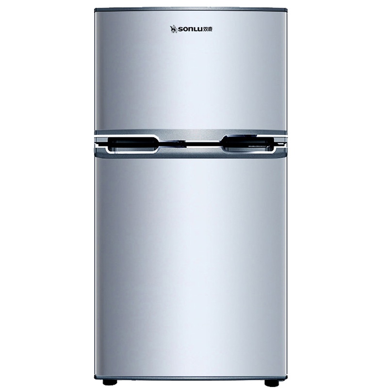 双鹿（SONLU）102升 双门冰箱 小冰箱宿舍租房 家用便捷节能静音 闪白银 BCD-102C