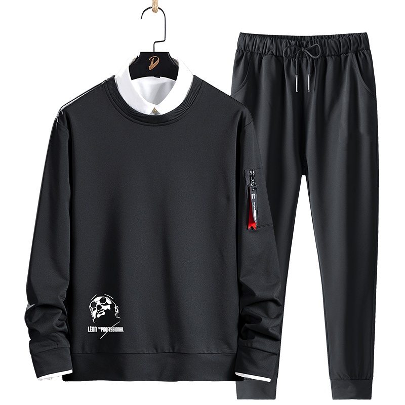 俞兆林(YUZHAOLIN)男士卫衣春秋韩版运动休闲套装学生圆领长袖两件套潮帅气