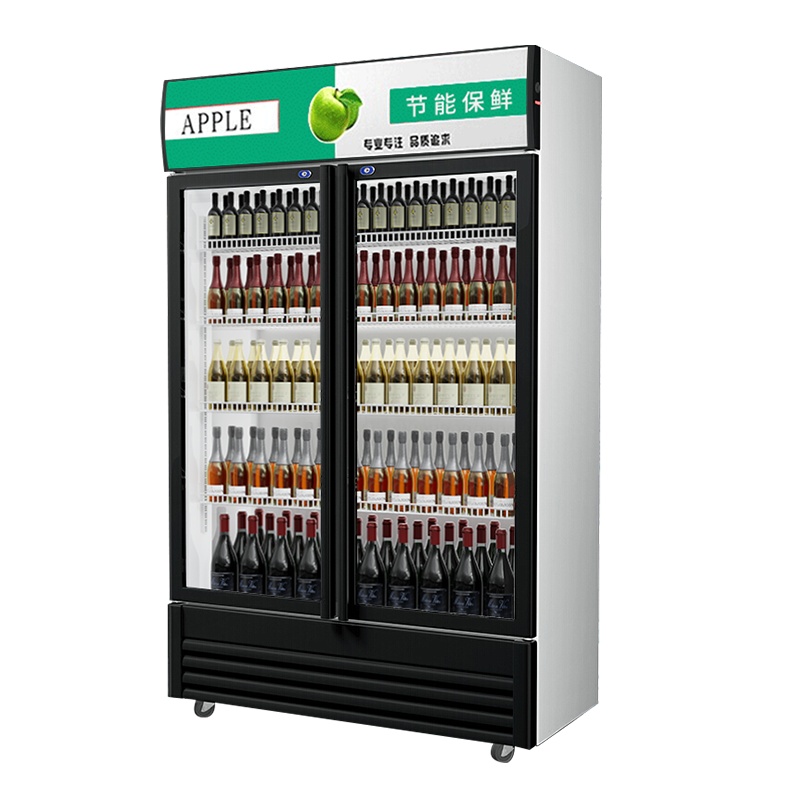 希冷(XILEN)展示柜冷藏饮料柜商用水果保鲜柜超市冰箱立式便利店冰柜啤酒柜单门双门三门直冷风冷 单门星光银 风冷