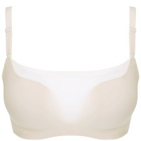 依曼丽光面无痕百搭内衣女大胸显小抹胸防走光无钢圈上薄下厚聚拢文胸