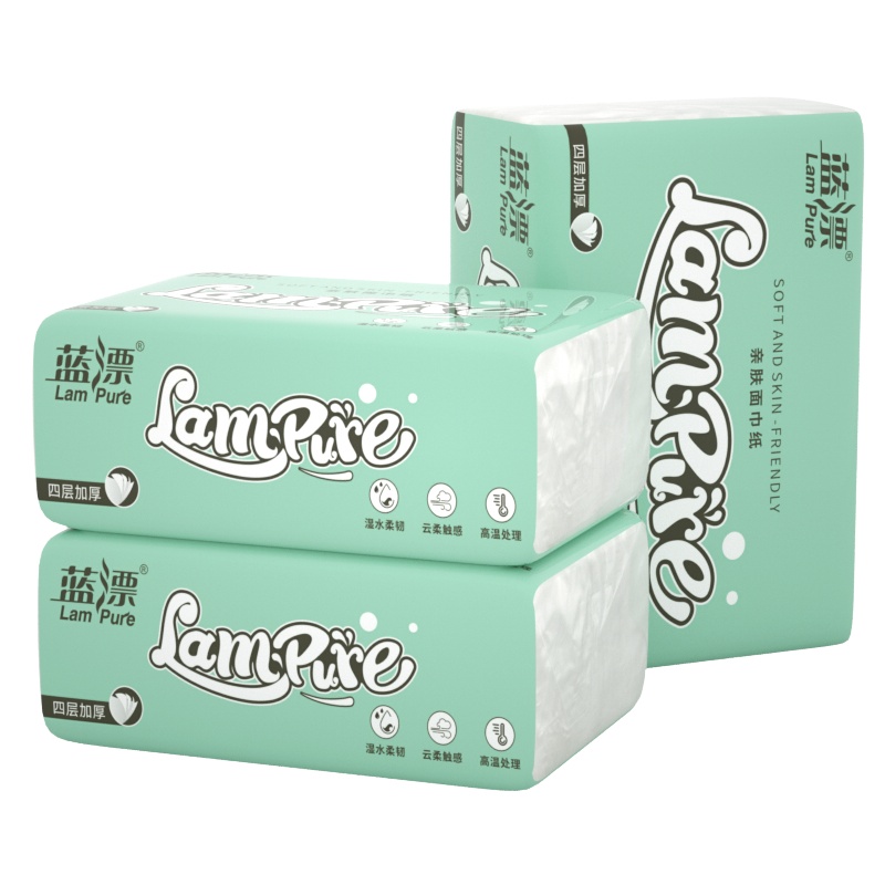 蓝漂抽纸4层360张*20包家用卫生餐巾纸面巾纸擦手纸巾