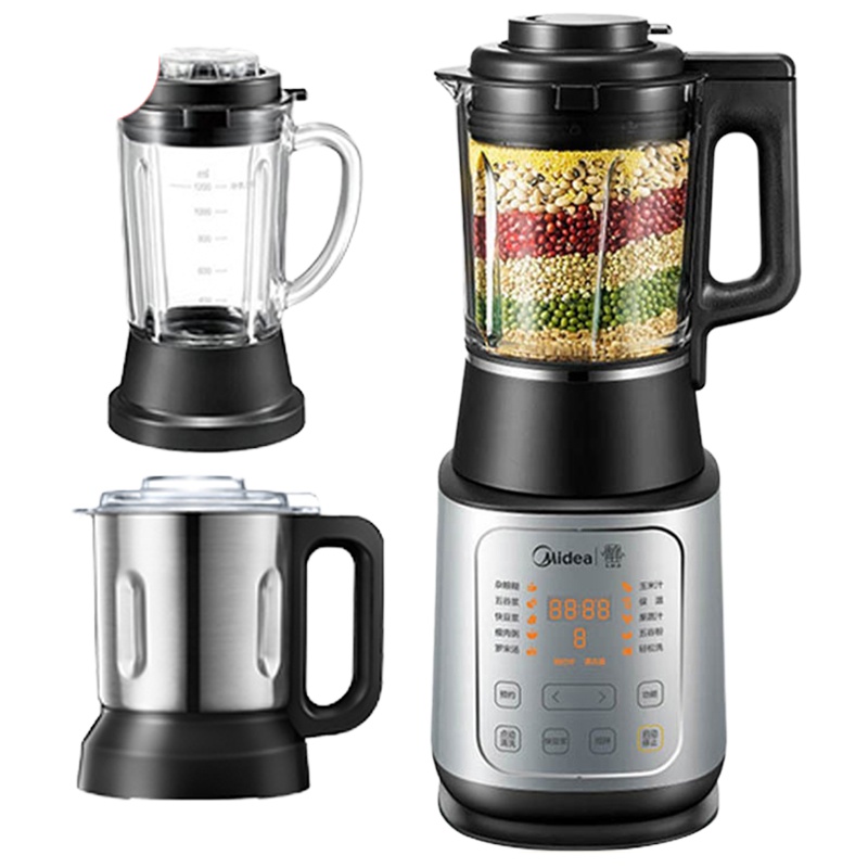 美的破壁机MJ-BL1543A智能变频大马力电机双重涡轮风道弧面1500W大火豆浆机榨汁机婴儿辅食机