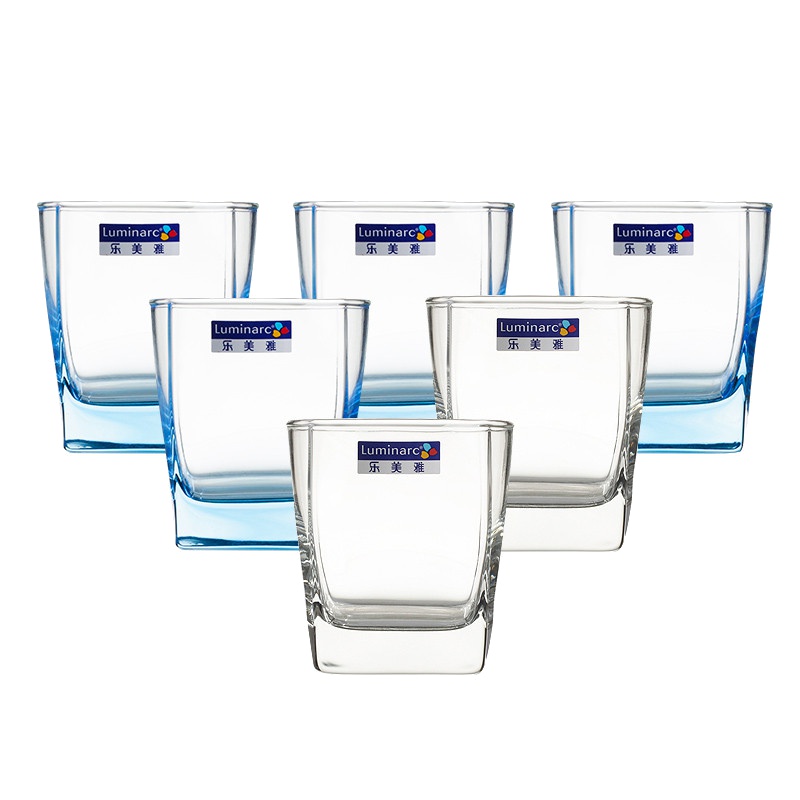 Luminarc法国弓箭(ARC) 乐美雅玻璃杯水杯茶杯啤酒杯烈酒杯套装300ML(六只两色装)H7717不保温