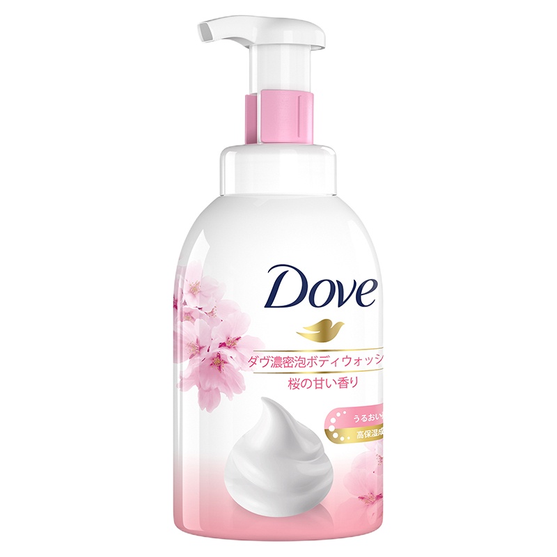 多芬(DOVE)浓密沐浴泡泡 樱花甜香400ml 沐浴露 适合各种肤质 适合成人 女士[联合利华](XF)