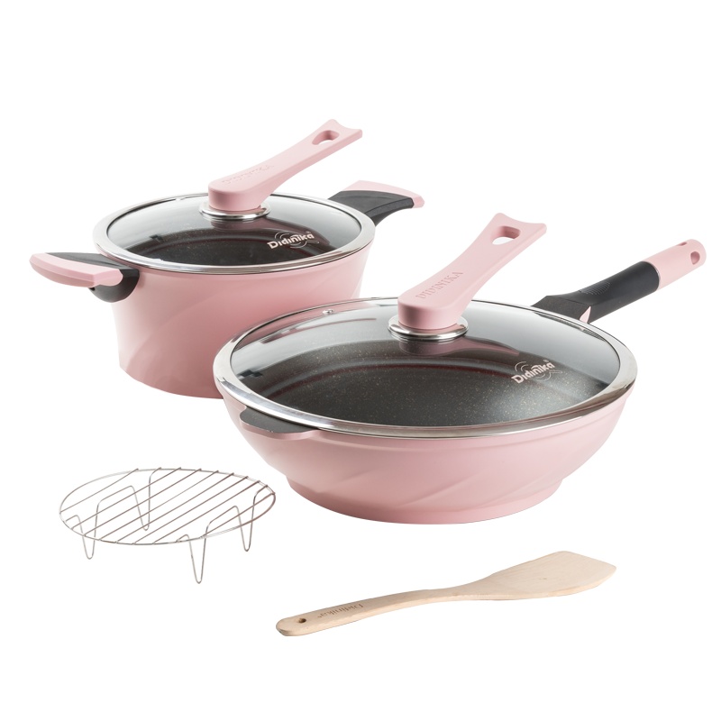 迪迪尼卡(Didinika)32炒锅麦饭石不粘锅家用无烟平底锅24汤锅家用小炖锅套装