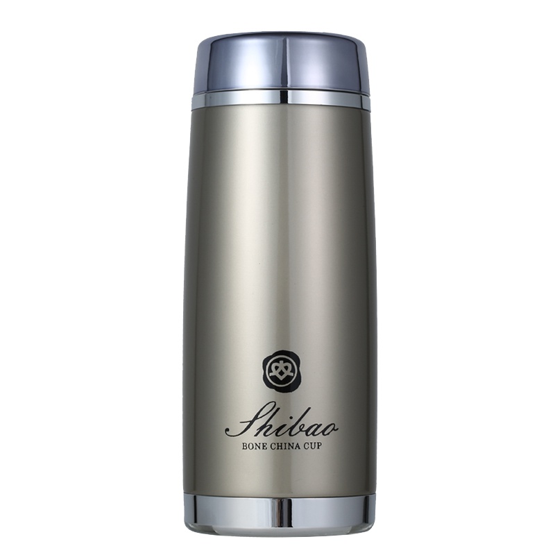 陶瓷保温杯骨瓷不锈钢真空便携随手杯男女士茶杯礼品 土豪金