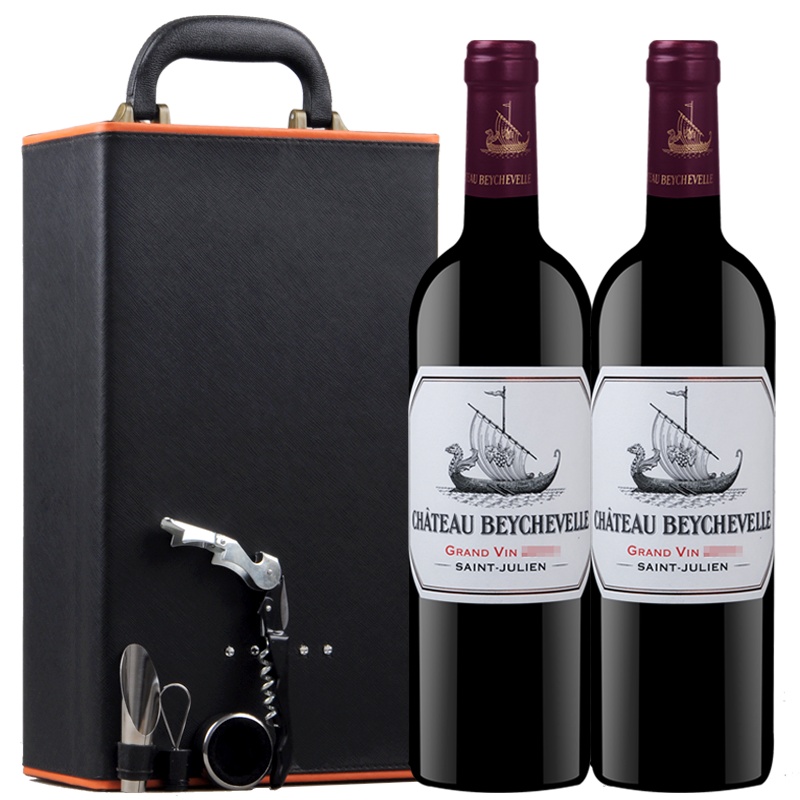 龙船庄园 法国进口红酒 1855列级酒庄四级庄 大龙船 龙船酒庄 干红葡萄酒 正牌年份随机 750ml*2瓶双支礼盒装