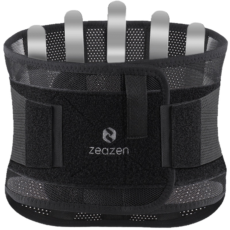 益森(ZEAZEN) 医用护腰带男女 腰椎腰间盘突出腰肌劳损运动健身支撑腰托 黑色网眼款 XL码