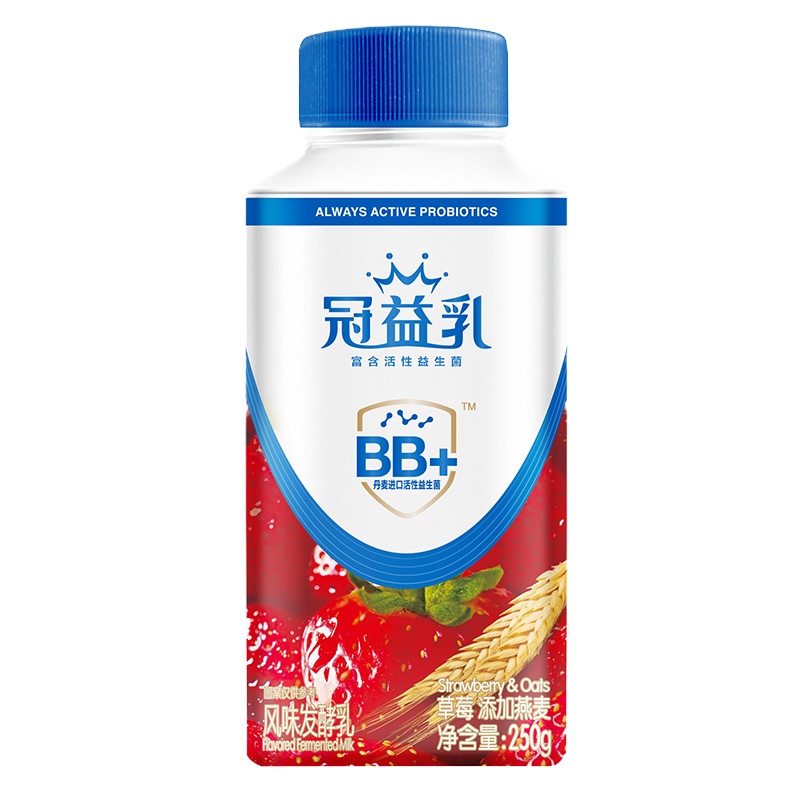 蒙牛 冠益乳 风味发酵乳 燕麦草莓风味酸奶酸牛奶 250g
