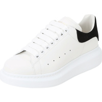 预售McQueen Sneakers Oversize小白鞋 白色厚鞋底光面皮553770黑尾 女士低帮鞋运动休闲鞋