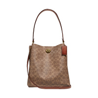 COACH 蔻驰 奢侈品 女士专柜款中号卡其色人造革手提单肩斜挎包送女友 89504 V5PTO