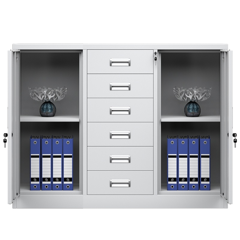 永格资料柜阳台工具财务箱密码带锁铁皮柜子家用衣柜隔层架储物柜办公室