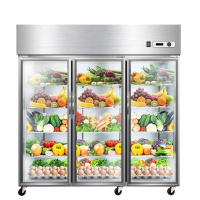 三开门冷藏厨房保鲜柜 立式商用冰柜展示柜