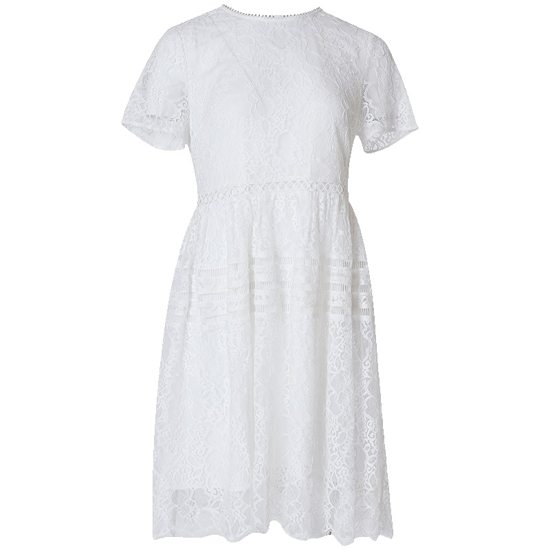 LIEDOW蕾朵宽松气质蕾丝连衣裙2019夏季新款大码法式仙女裙显瘦女