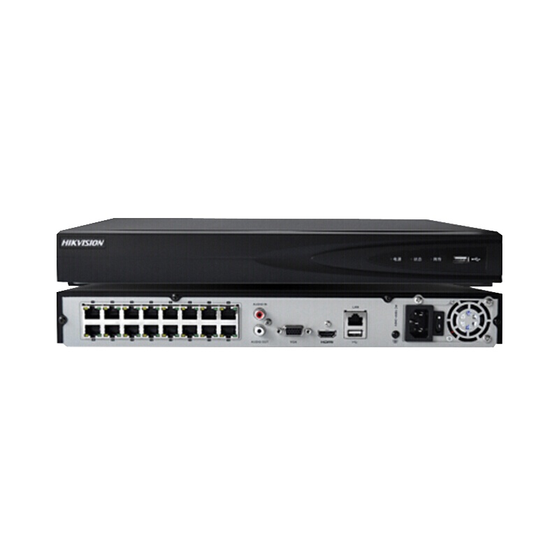 海康威视 高清网络监控硬盘录像机H.265编码2盘位带POE供电 DS-7816NB-K2/16P 16路带2TB硬盘