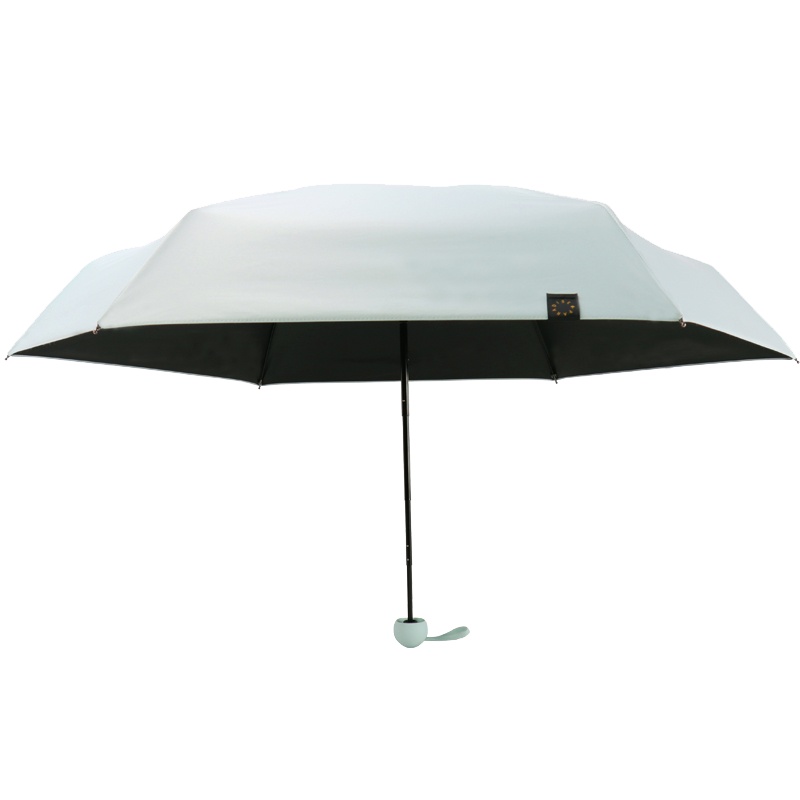 天堂伞 全遮光黑胶防晒迷你五折晴雨伞太阳伞遮阳伞胶囊伞 浅绿