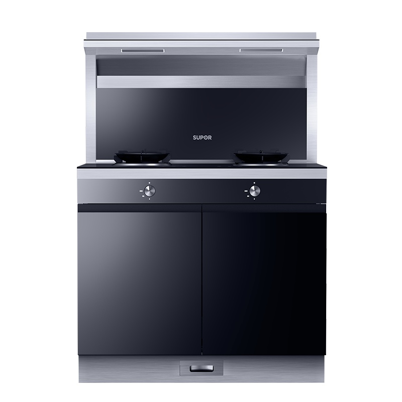 苏泊尔(SUPOR)集成灶UX12侧吸式集成灶具抽油烟机燃气灶储物柜一体灶钢化玻璃(天然气)