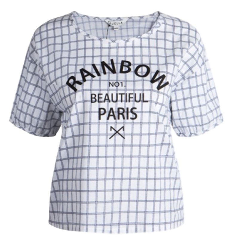 【福利款】拉夏贝尔甜美直筒格子T恤