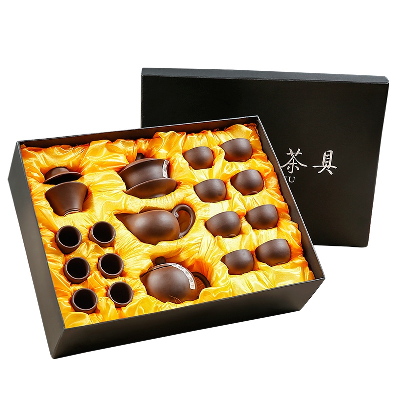 常生源 茶具套装紫砂壶紫砂杯茶壶茶杯茶海整套功夫茶具家用 黑紫砂茶具