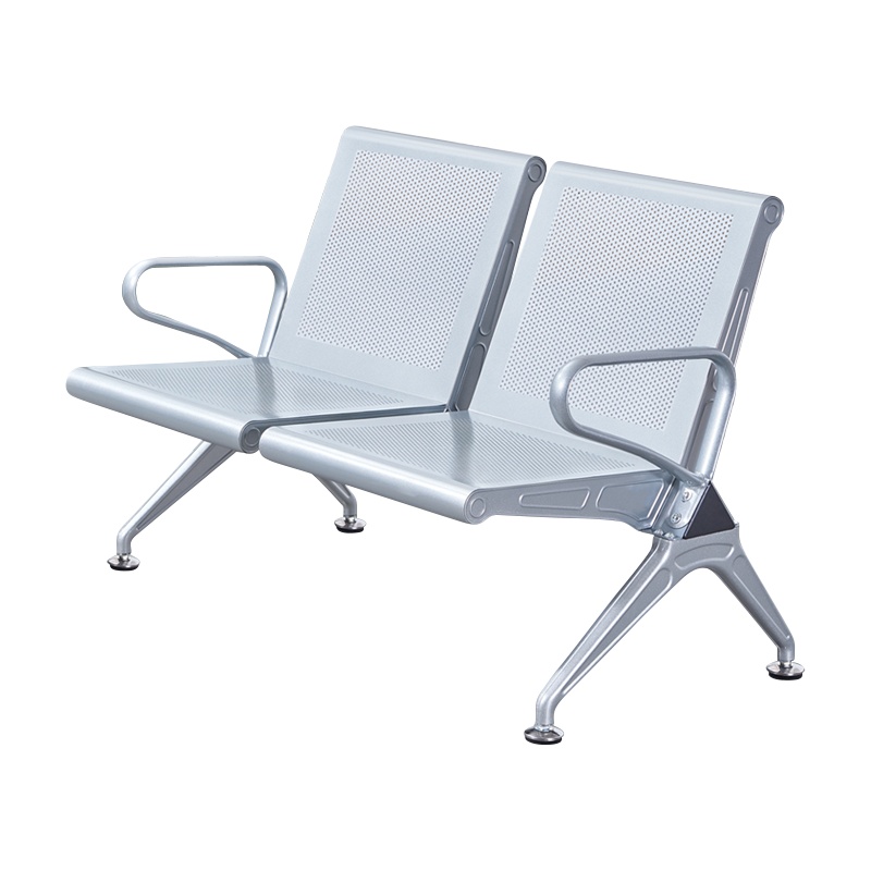 汉诺鑫威三人位加固排椅医院候诊椅输液椅休息联排公共座椅机场椅等候椅不锈钢加厚加固两人位(无皮垫)