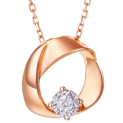 钻石世家 18k金钻石项链 圆舞曲系列 送女友礼物时尚项链女款首饰