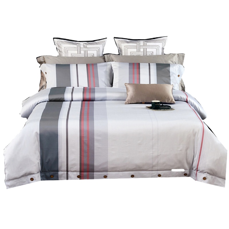 吉祥三宝家纺抗菌防螨长绒棉四件套 100支/60支全棉床单床上套件