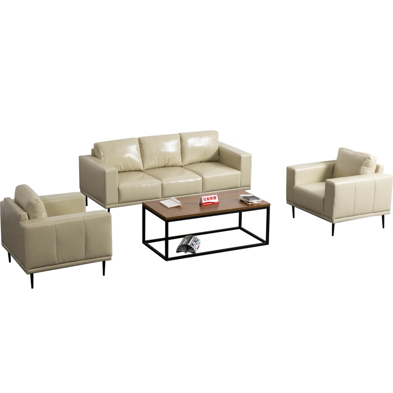 [红心家居]办公沙发现代简约办公室会客接待室三人位沙发茶几组合