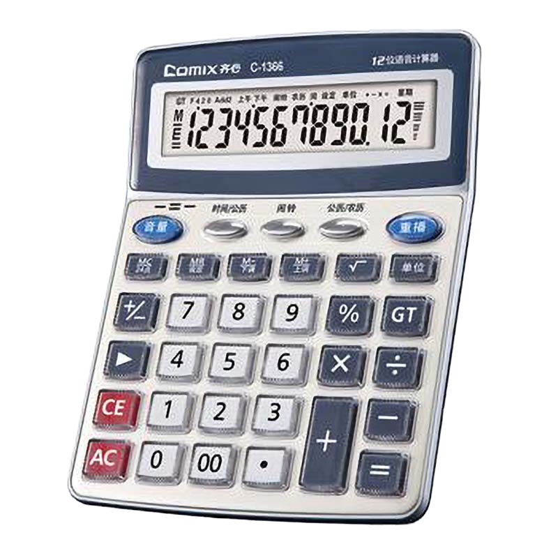 齐心 全能语音王计算器 C-1366 深蓝 一台装(起订量不足5台不发货)