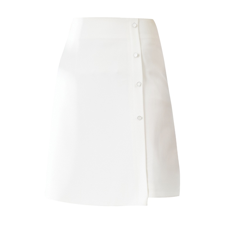 晚白2021秋季新品修身纯色高腰A字半裙通勤纯色短裙减龄半身裙女