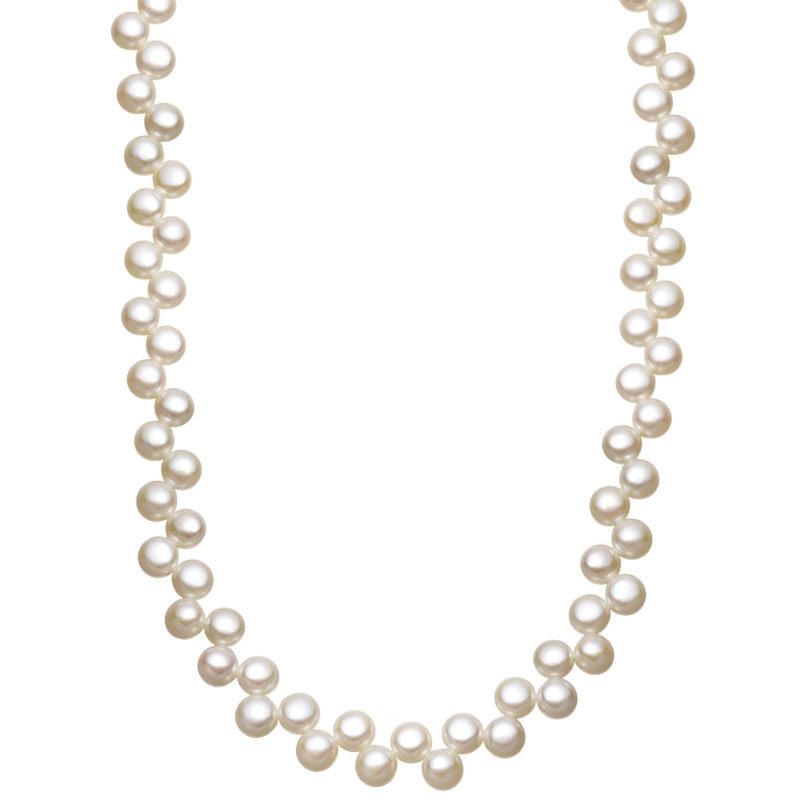 周大福优雅大方珍珠925银项链T71843