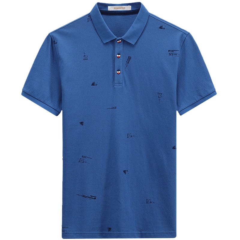 Romon/罗蒙短袖t恤男士中青年时尚纯棉T恤夏季薄款男士翻领POLO衫