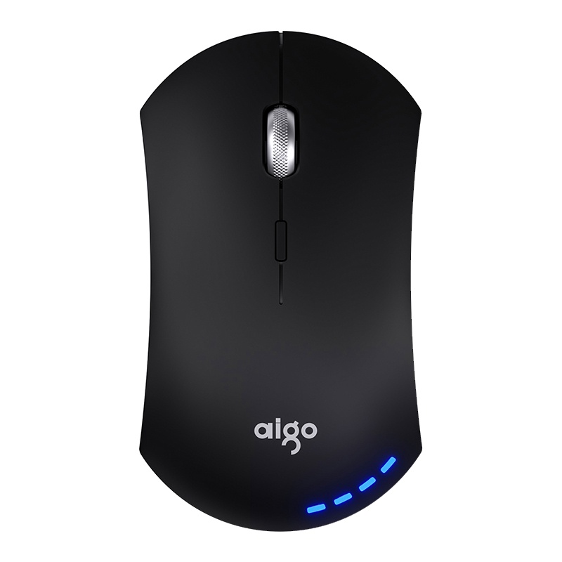 爱国者(AIGO) 4D安静电量可视炫彩多色充电无线鼠标 五金滚轮 续航时间长M200 曜石黑