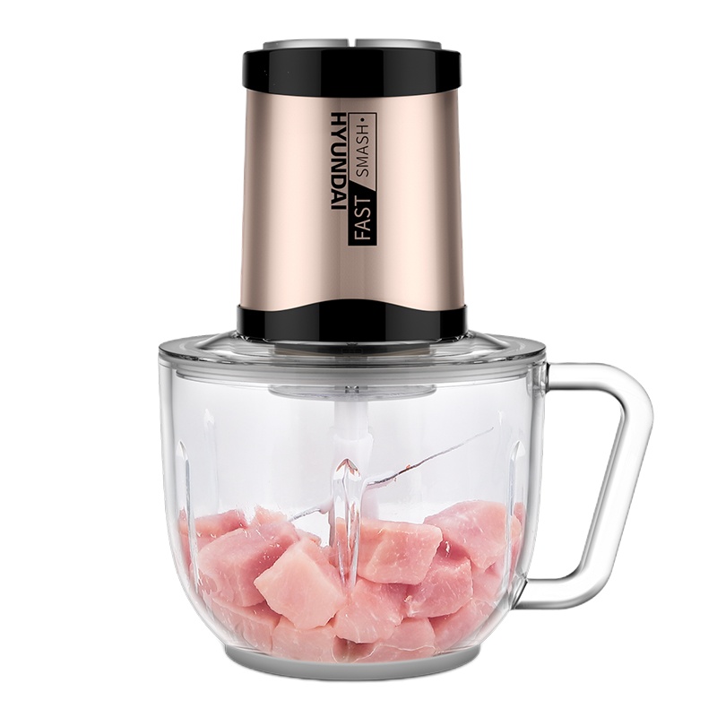 Hyundai绞肉机家商用电动不锈钢小型大容量多功能搅碎菜馅辣椒[玻璃碗标准款+真空泵]