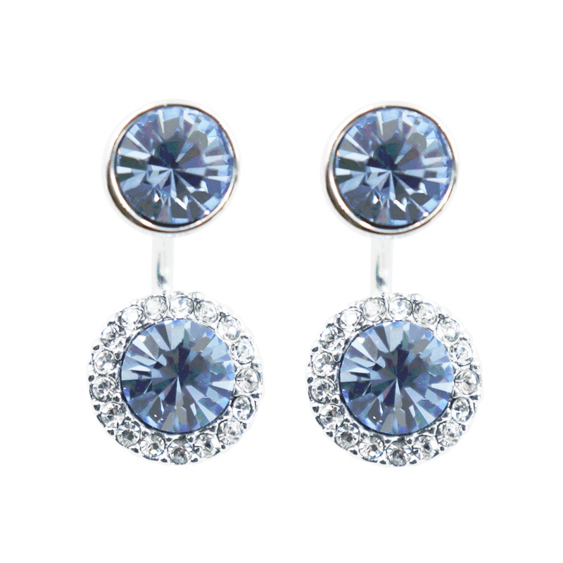 Givenchy 纪梵希 时尚水晶圆弧形耳钉女 蓝色