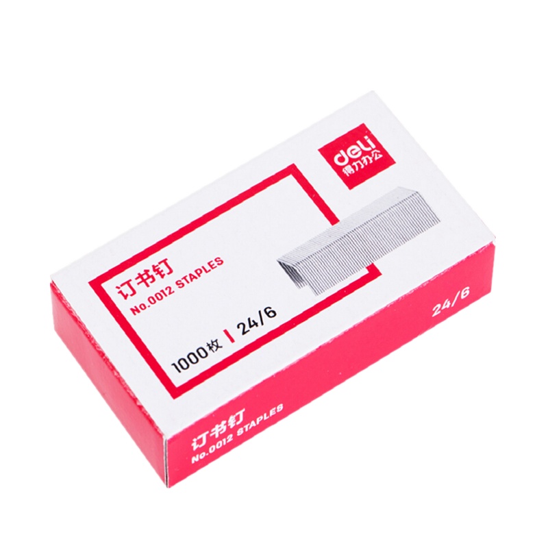 得力 (deli) 0012 高强度订书钉 12# 订书针 1000枚/盒 10盒装 办公用品