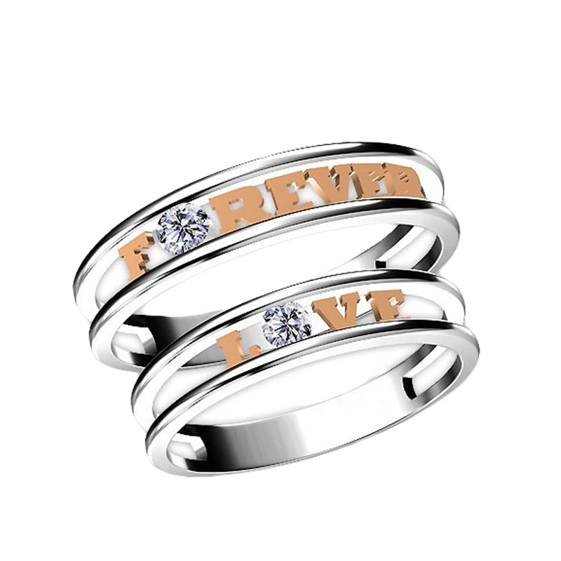 梦克拉 18k钻石戒指情侣对戒钻戒 钻石对戒情侣款结婚对戒Love 奇缘 求婚结婚钻戒