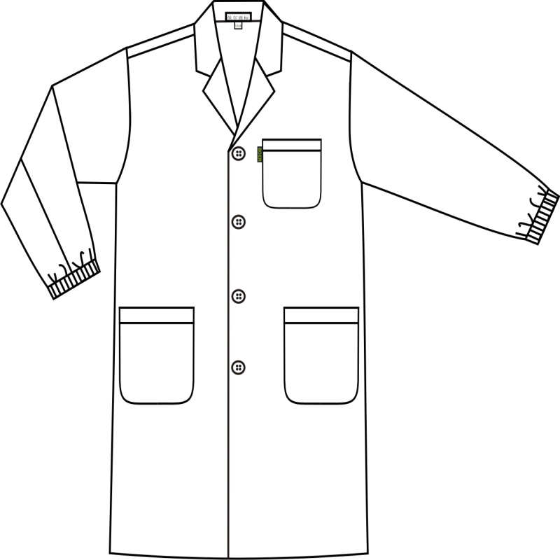 加厚型纯棉白大褂(含帽)