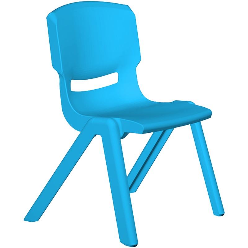 创世人 塑料靠背椅 加厚休闲小凳子蓝色 简易餐椅防滑椅子换鞋凳(4把起拍)