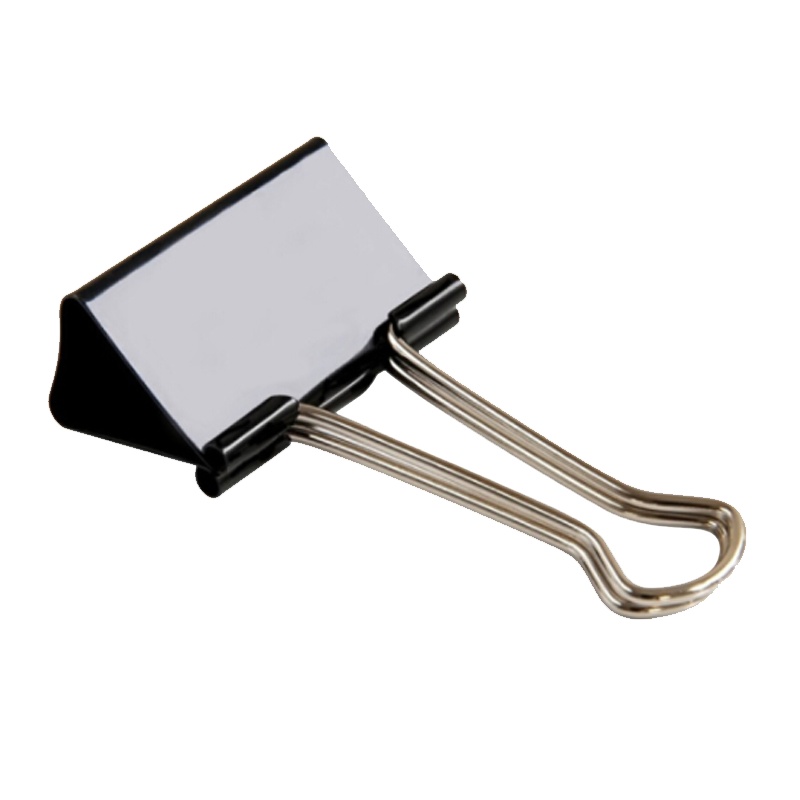 得力 9542 金属夹票夹黑色长尾夹票据夹燕尾夹12只装 41mm (盒)