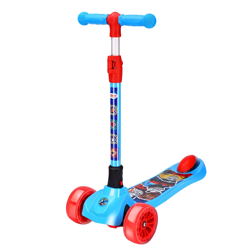 托马斯&朋友,Thomas&Friend豪华折叠滑板车一秒折叠 三挡可调升降闪光加宽pu轮四轮踏板车摇摆车溜溜车男童女童