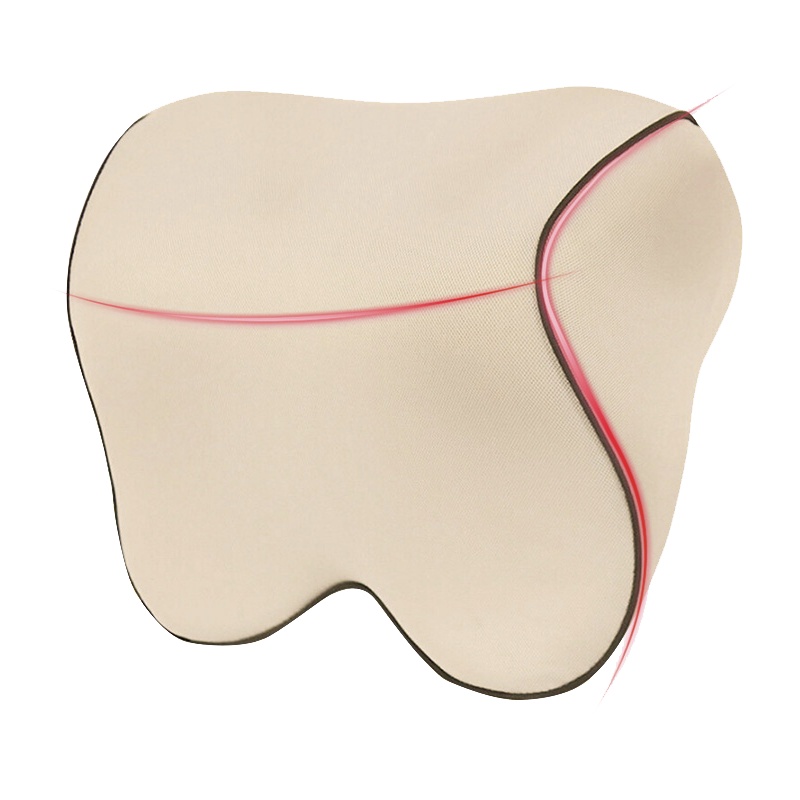 北极绒(Bejirong)汽车头枕护颈枕 太空记忆棉行车靠枕 车用座椅靠垫 舒适款米色