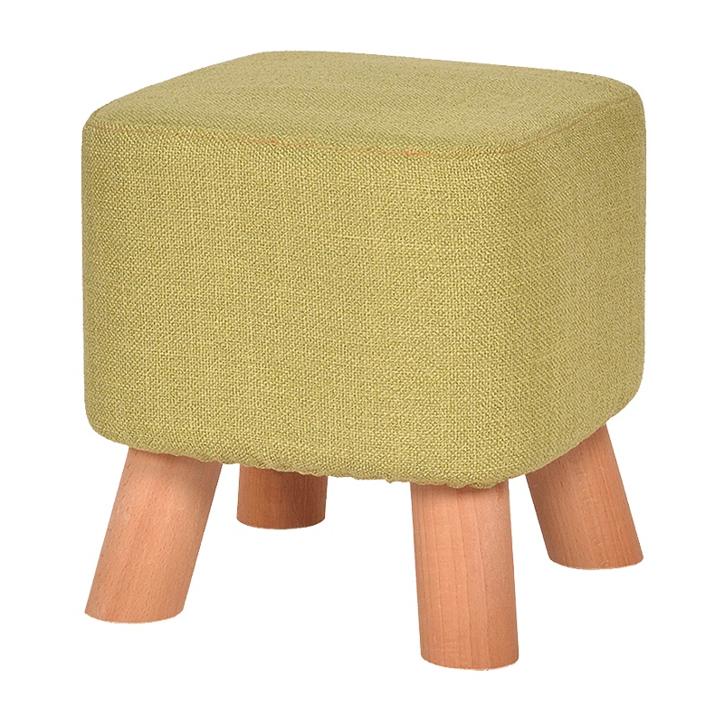 积木部落实木简约现代换鞋凳木质穿鞋客厅方凳布艺小凳子沙发 凳板凳家用矮凳
